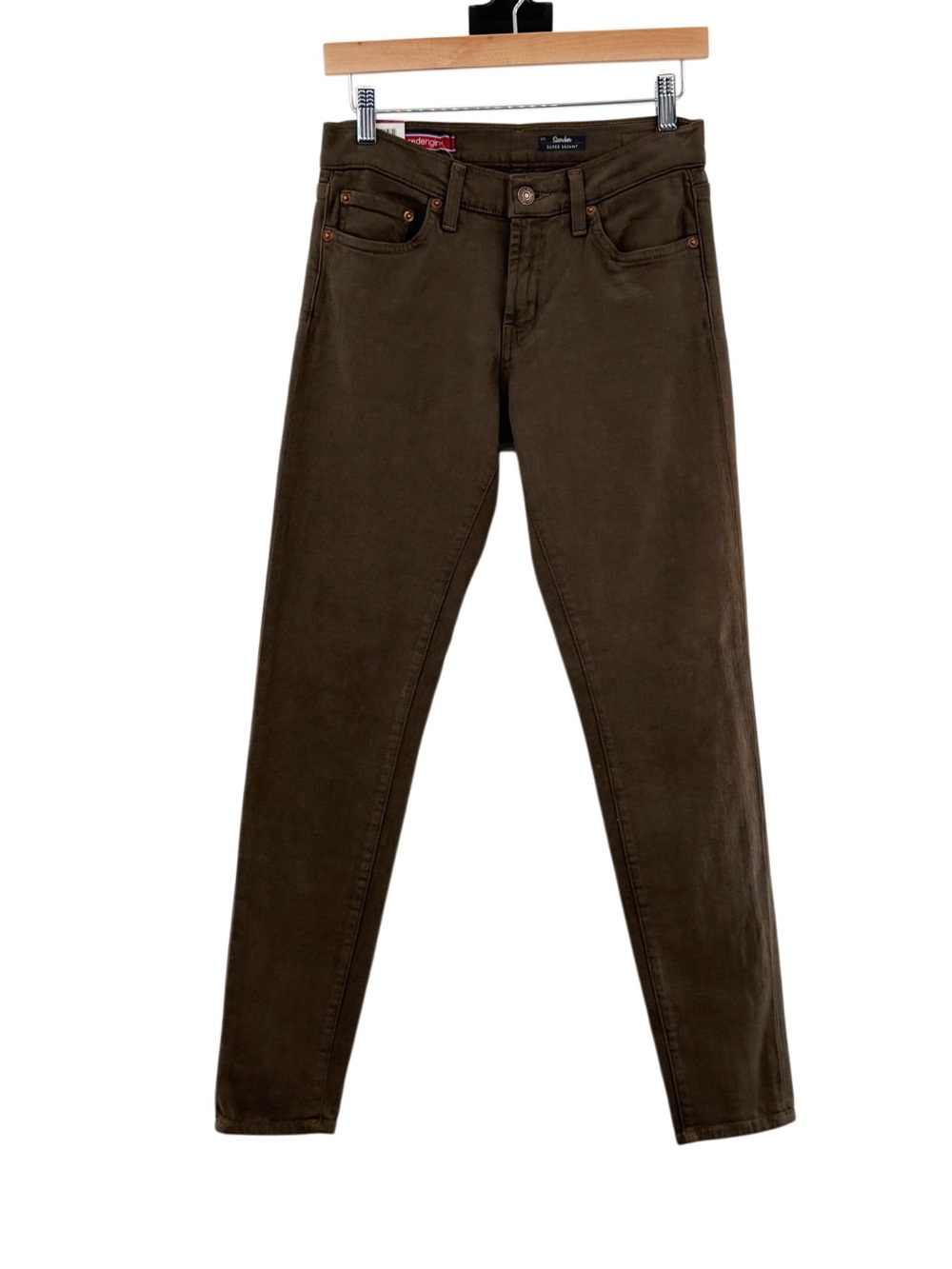 Red Engine Scorcher Jeans 27 Olive Green Skinny Slim Made in USA NWT